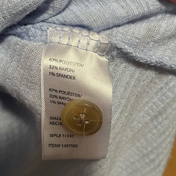 Weatherproof Women's Tie Front Top Sky Blue Blouse - Picture 6 of 7